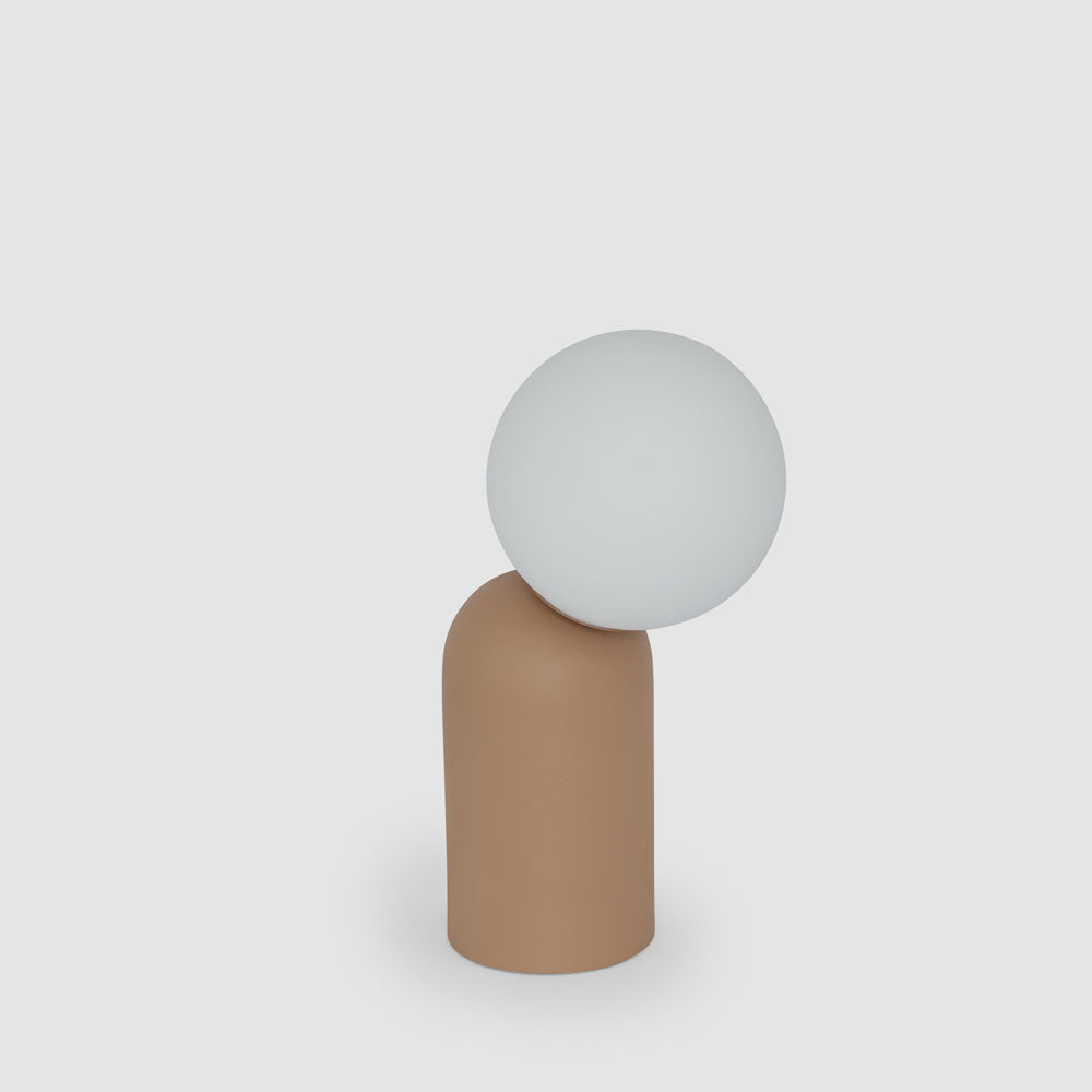 Lumeo Metal + Glass Table Lamp Clay