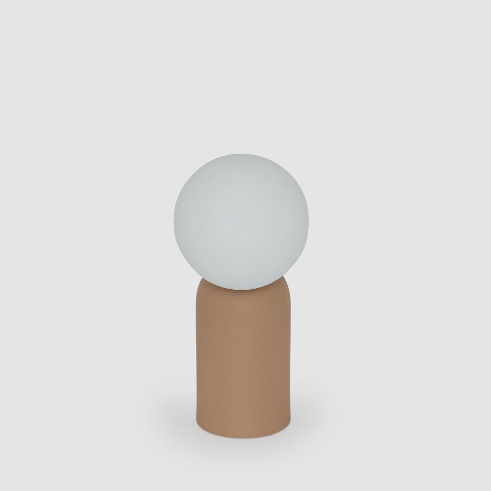 Lumeo Metal + Glass Table Lamp Clay
