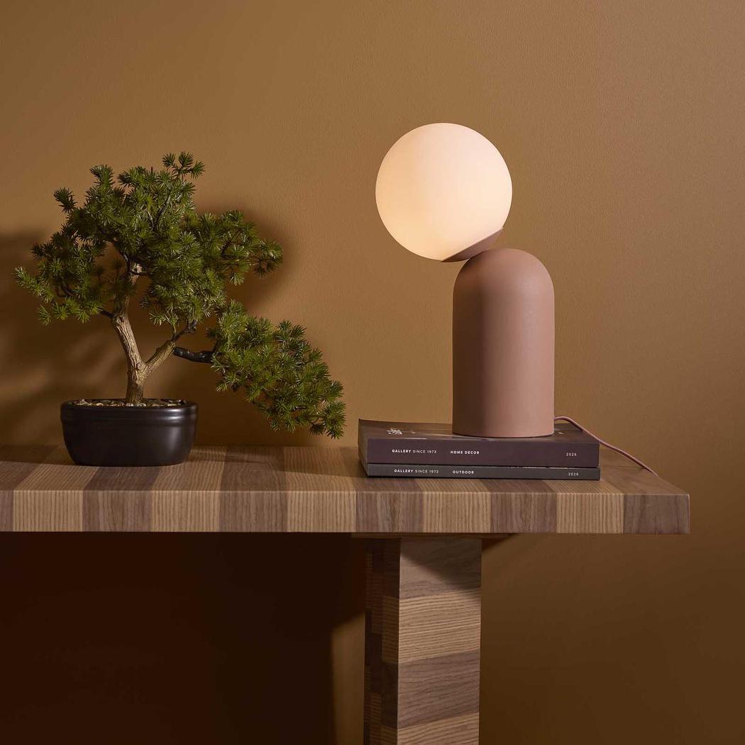 Lumeo Metal + Glass Table Lamp Clay