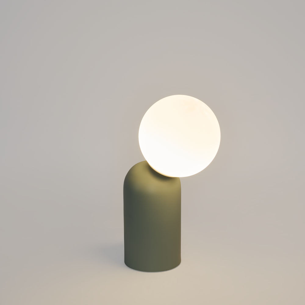 Lumeo Metal + Glass Table Lamp Sky Blue