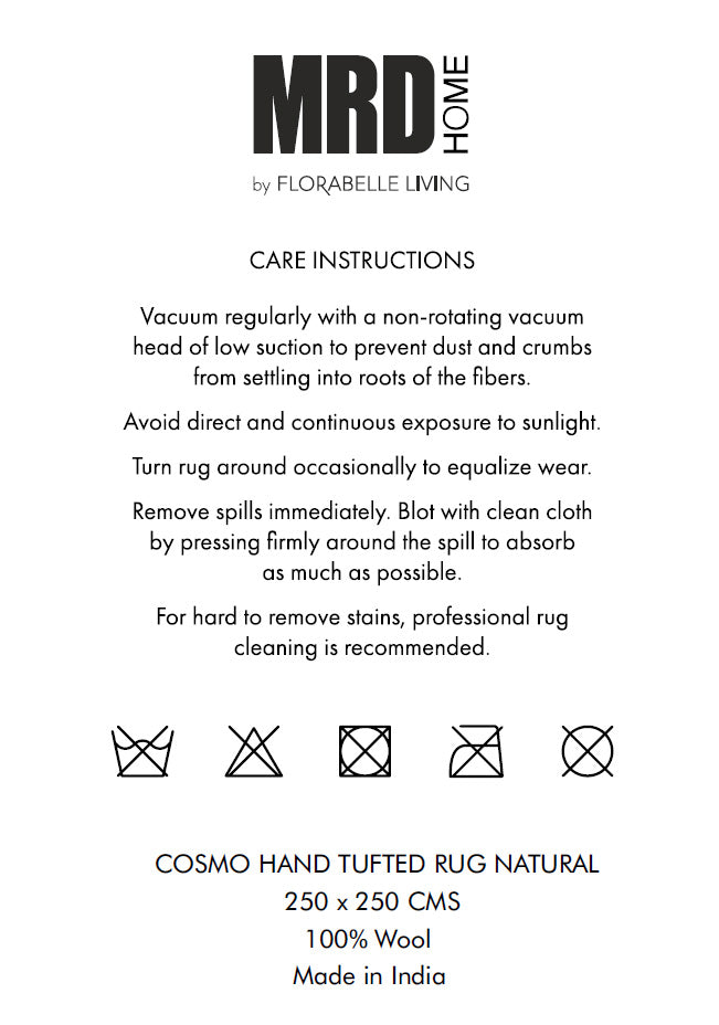 Cosmo Hand-Tufted 100% Wool Rug Netural