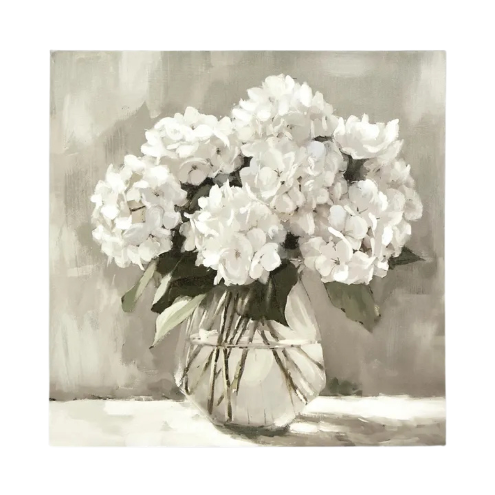 White Hydrangeas Wall Art