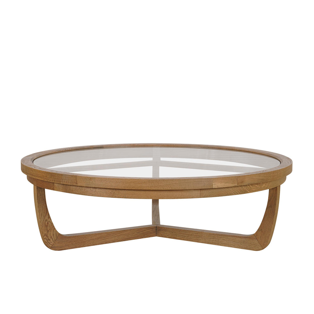 Iris Round Tri-Leg Coffee Table With Glass Top 100Cm