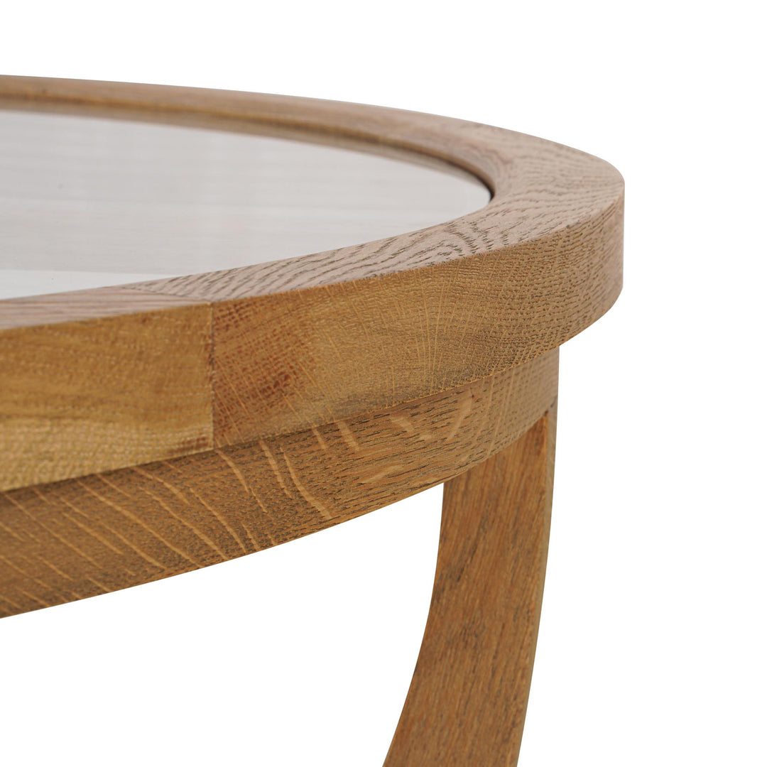 Iris Round Tri-Leg Coffee Table With Glass Top 100Cm