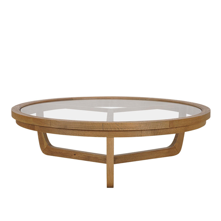 Iris Round Tri-Leg Coffee Table With Glass Top 100Cm