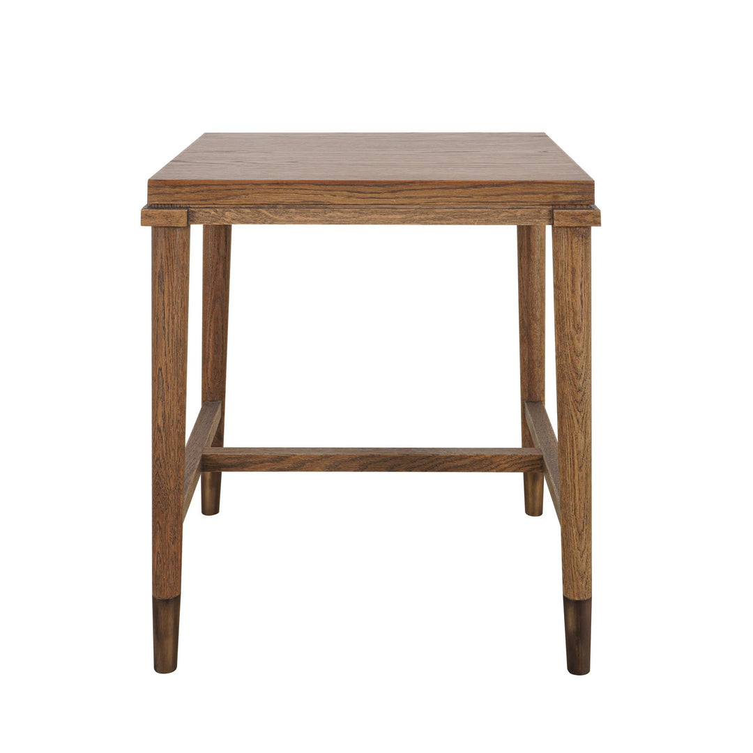 Clara Natural Oak Side Table With Brass Legs 50Cm