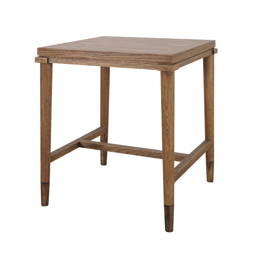 Clara Natural Oak Side Table With Brass Legs 50Cm