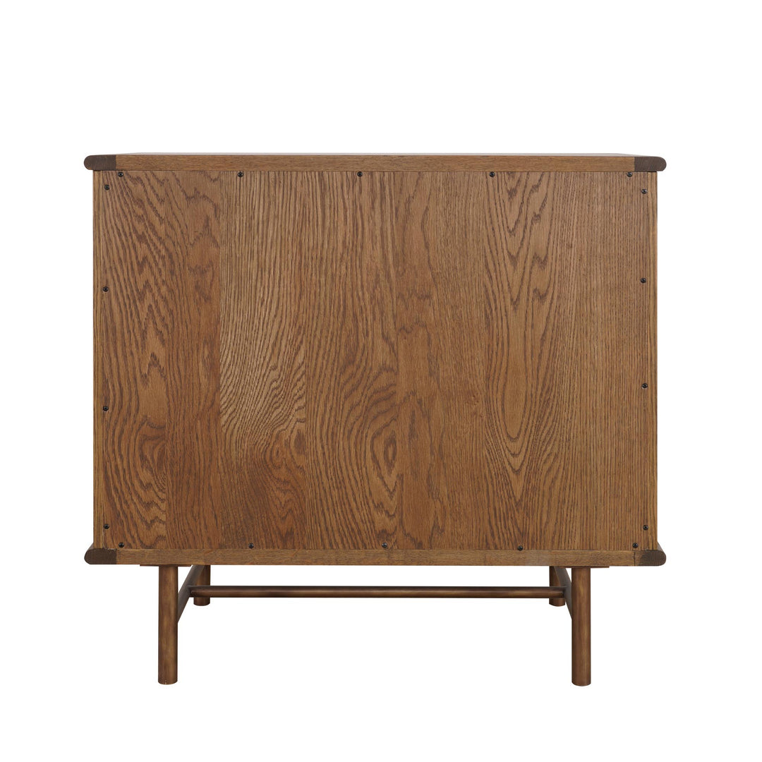 Freya Natural Oak 4 Draw Console With Rattan Wrap Front 90Cm