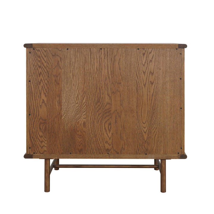 Freya Natural Oak 4 Draw Console With Rattan Wrap Front 90Cm