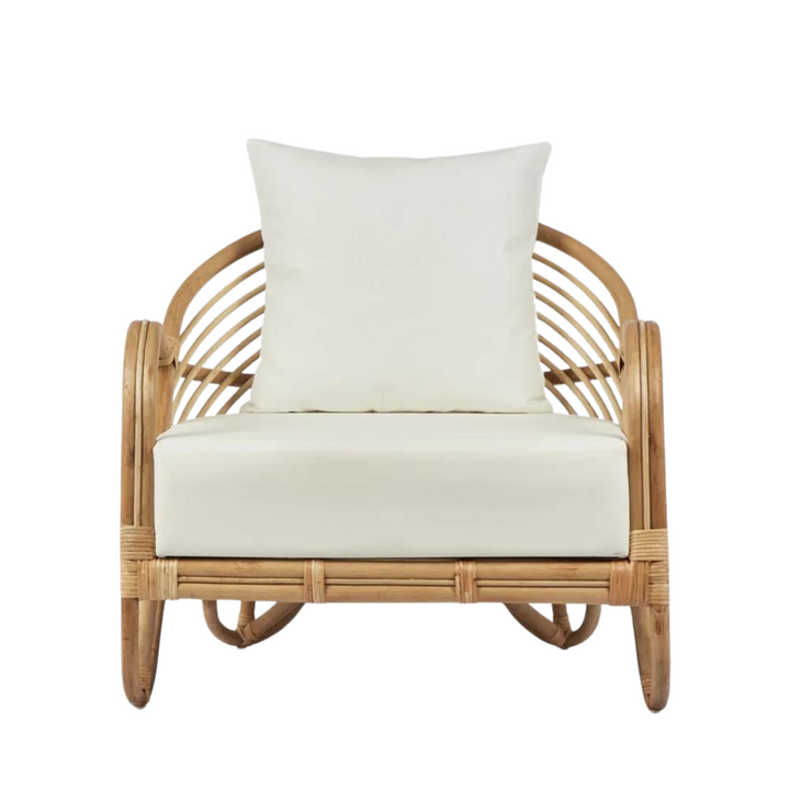 Alexis Armchair Natural/White Fabric