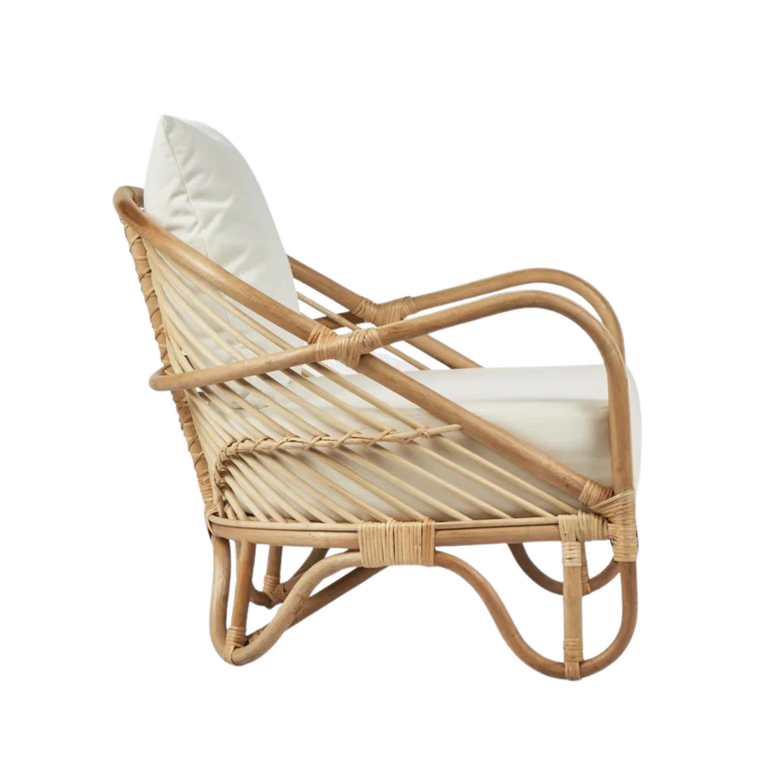 Alexis Armchair Natural/White Fabric