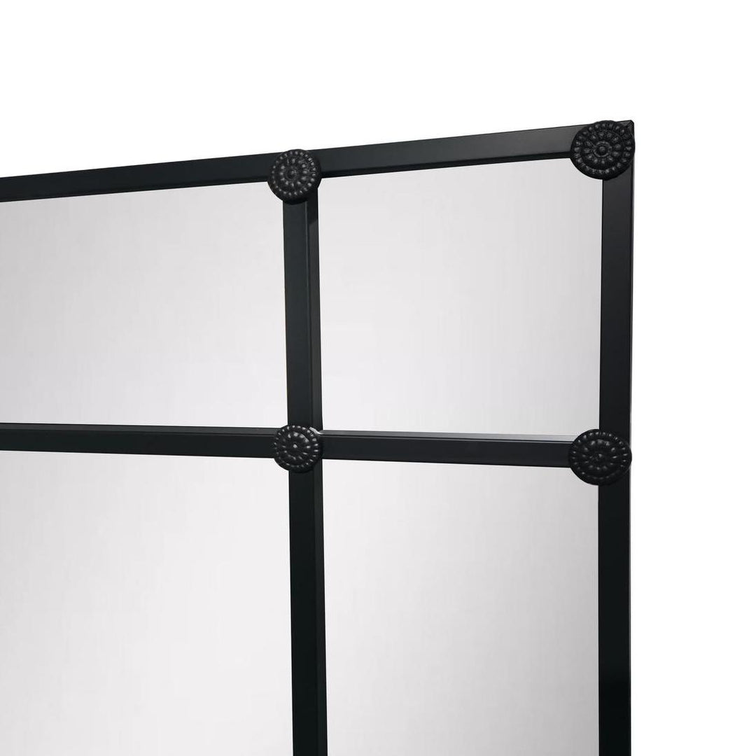 Crawford Rectangular 16 Pane Mirror Iron Frame Black 200 x 160cm