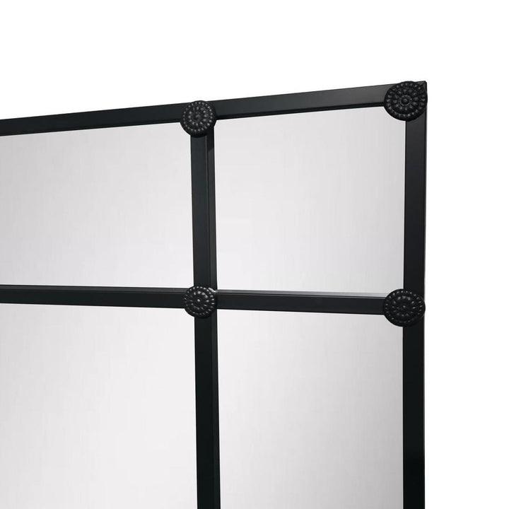 Crawford Rectangular 16 Pane Mirror Iron Frame Black 200 x 160cm