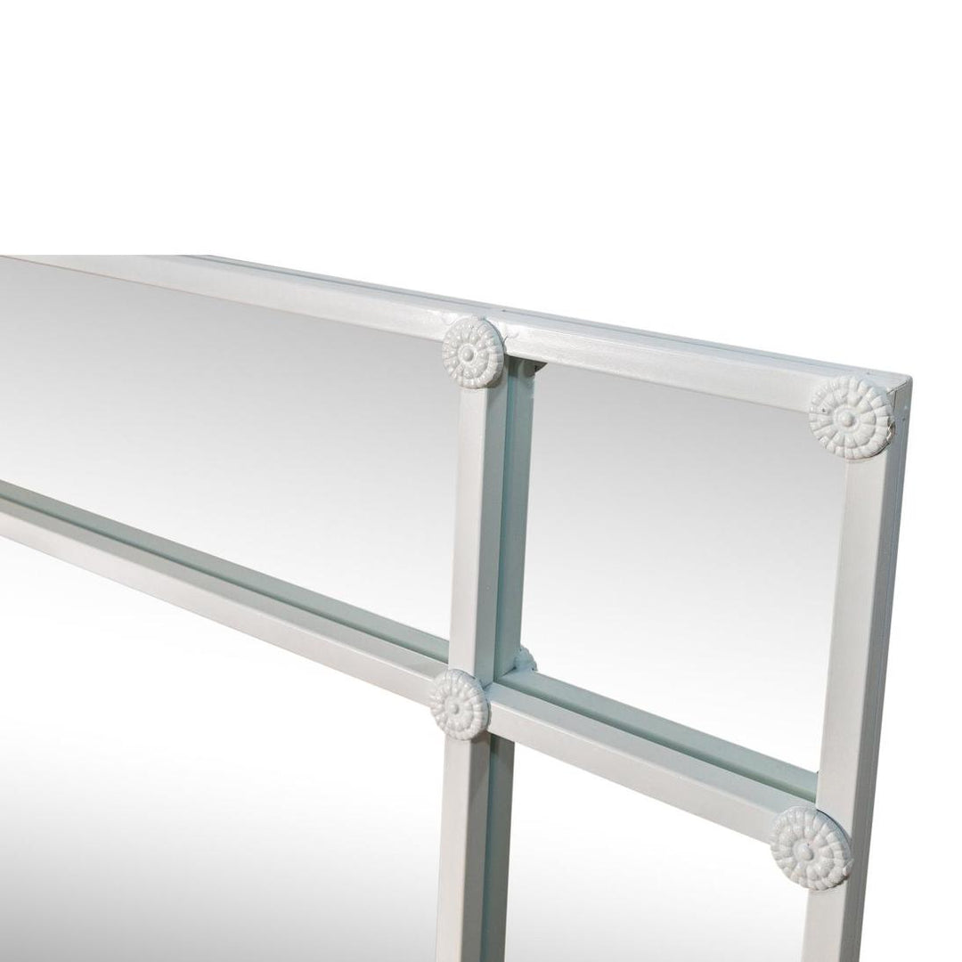 Crawford Rectangular 16 Pane Mirror Iron Frame White 200 x 160cm