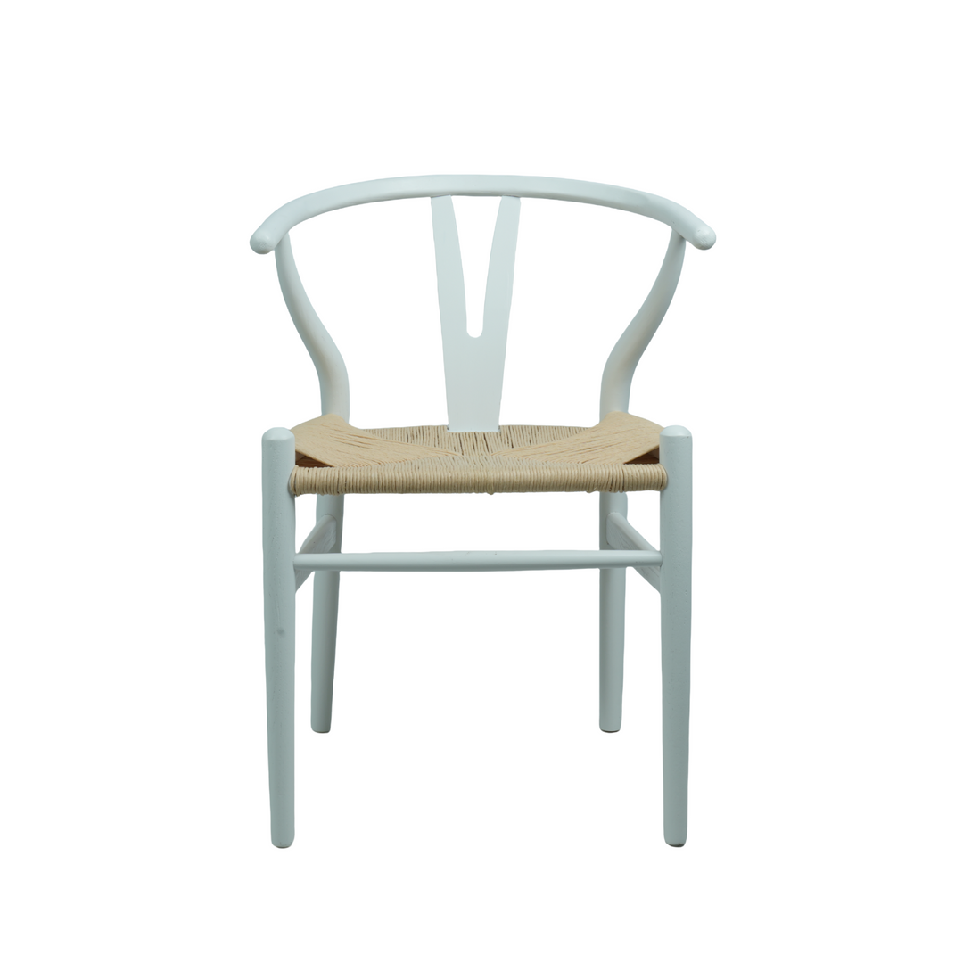 Atlas Dining Chair White Frame Natural Seat