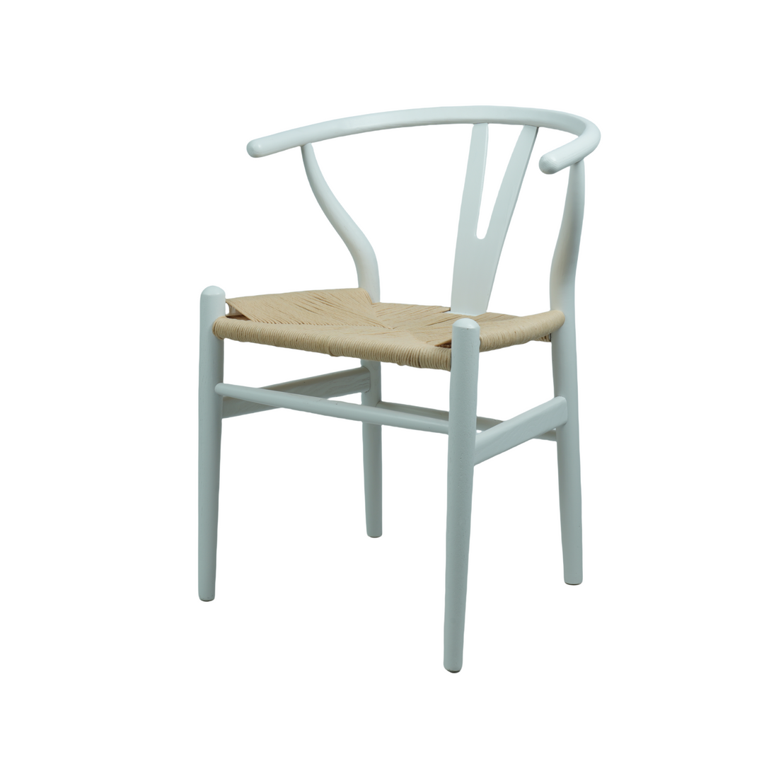 Atlas Dining Chair White Frame Natural Seat