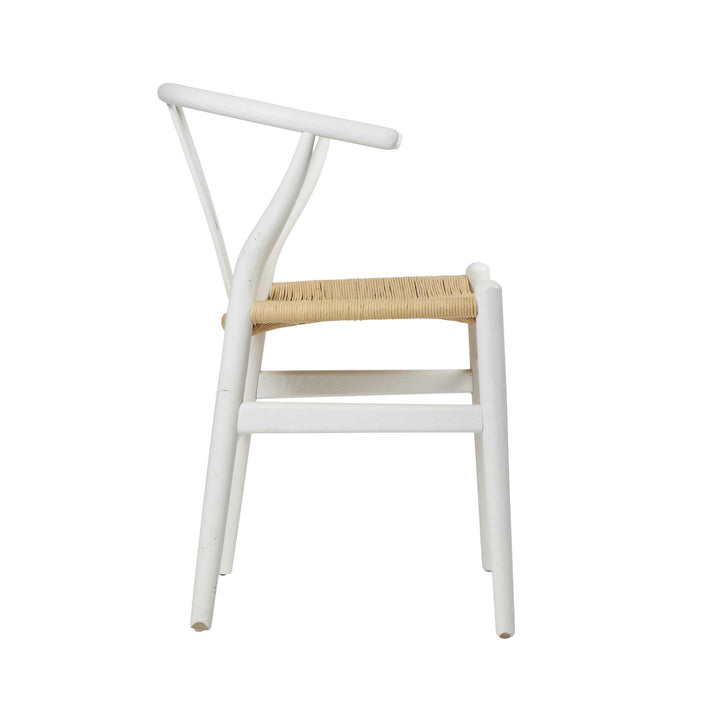 Atlas Dining Chair White Frame Natural Seat