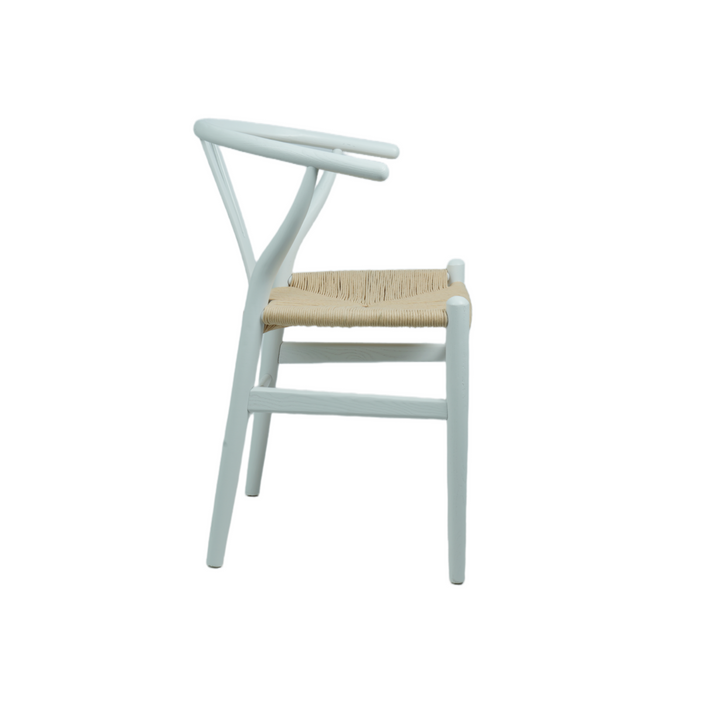 Atlas Dining Chair White Frame Natural Seat