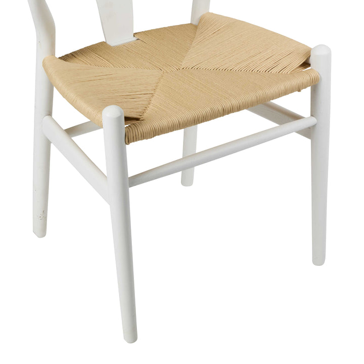 Atlas Dining Chair White Frame Natural Seat