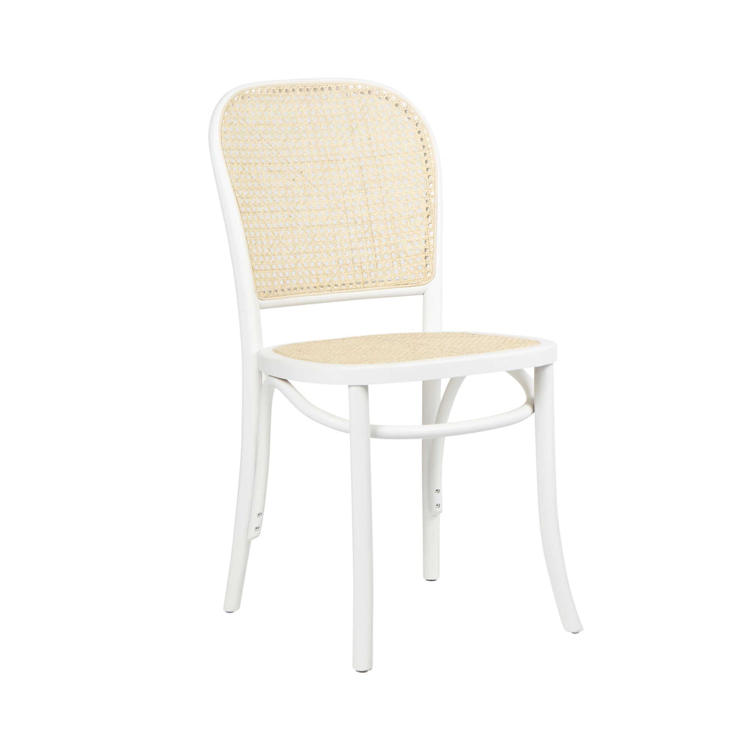 Nook Dining Chair White Frame Natural Seat