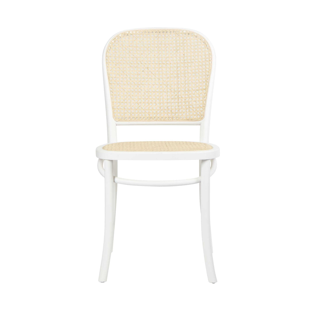 Nook Dining Chair White Frame Natural Seat