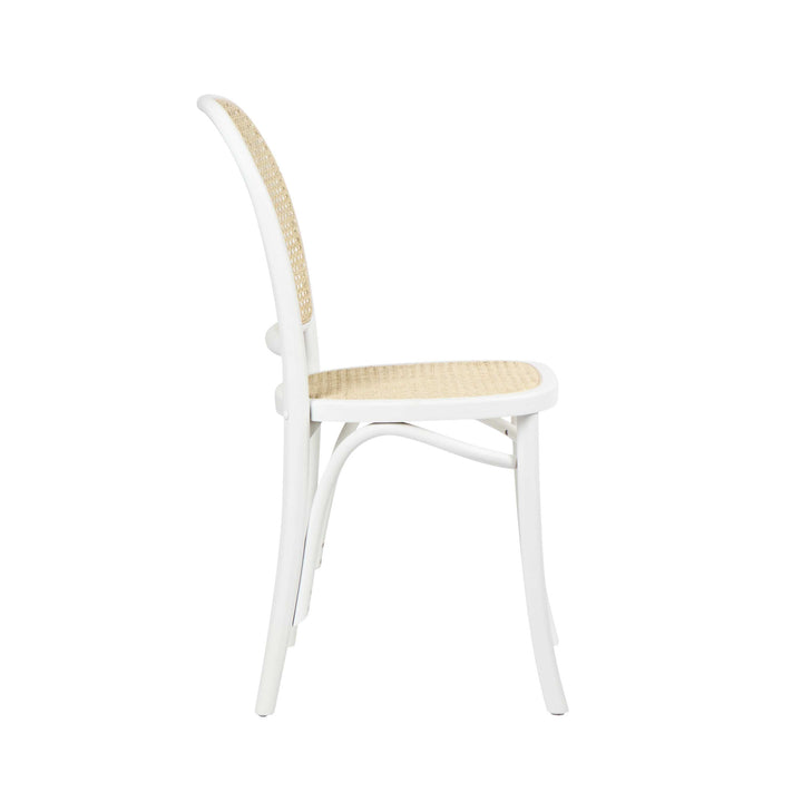 Nook Dining Chair White Frame Natural Seat