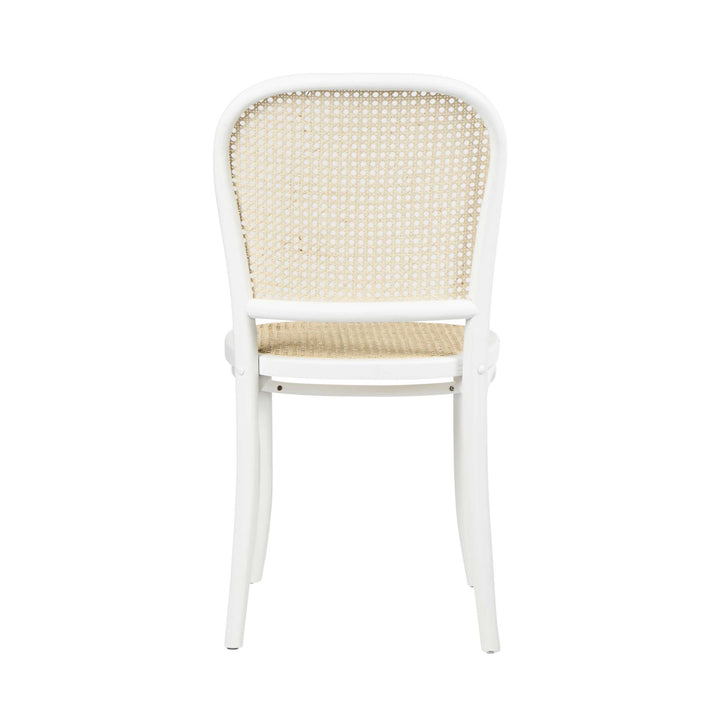 Nook Dining Chair White Frame Natural Seat