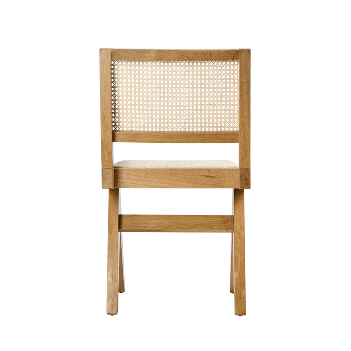 Lexi Scissor Leg Side Chair Oak Frame Natural Fabric