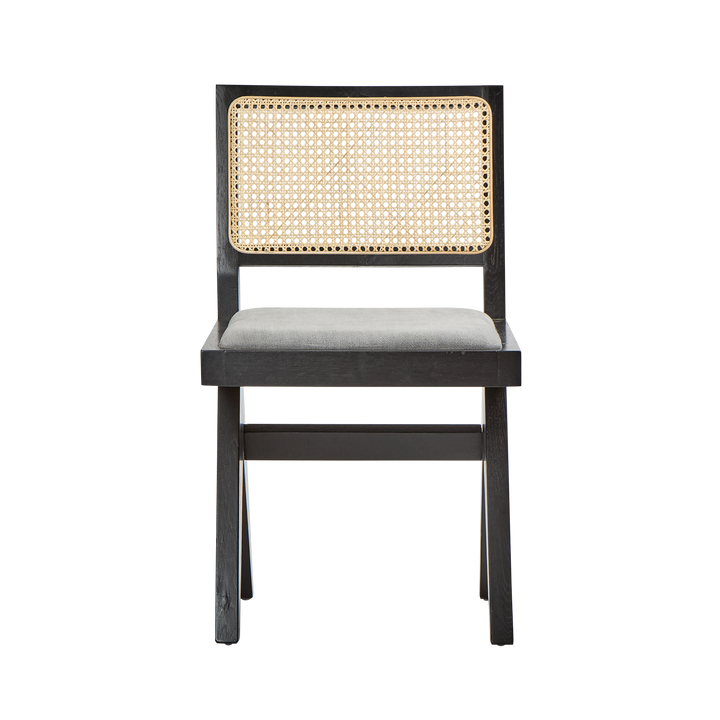 Lexi Scissor Leg Side Chair Black Frame Grey Fabric