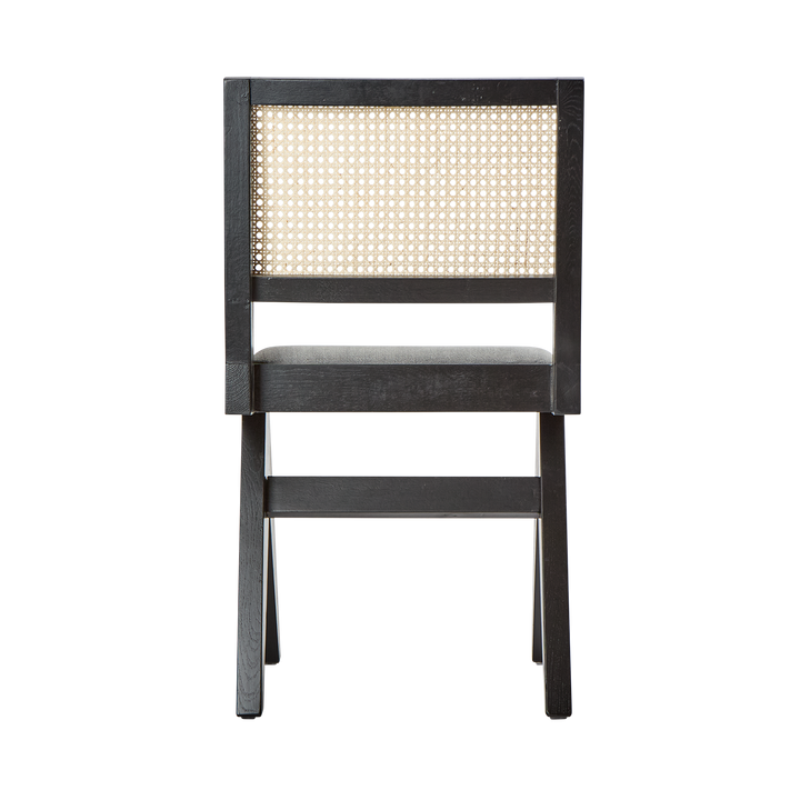 Lexi Scissor Leg Side Chair Black Frame Grey Fabric