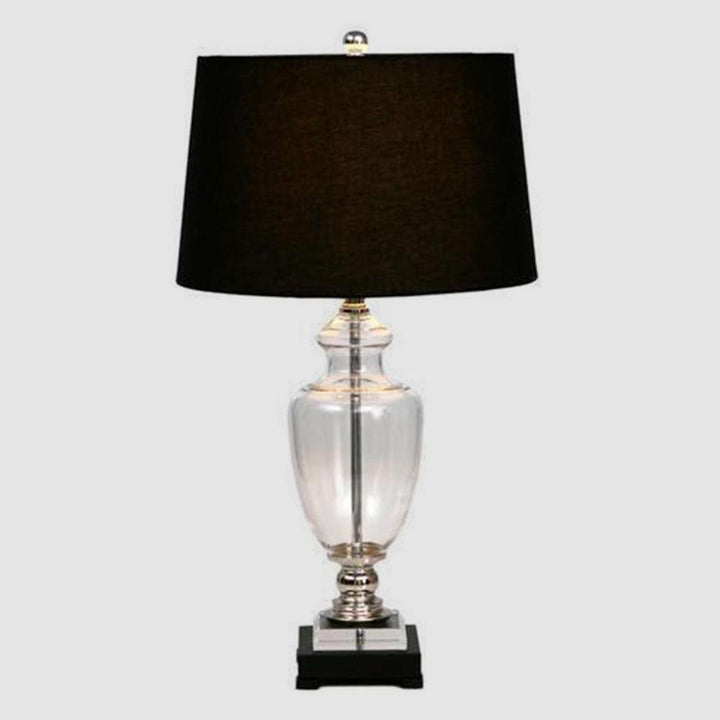 Glass Black Lamp W Black Shade