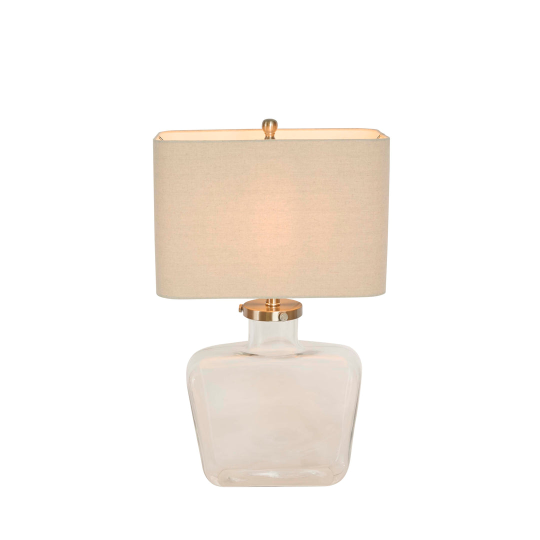 Fillable Bottle Lamp W Linen Shade - Lamp Base & Shade