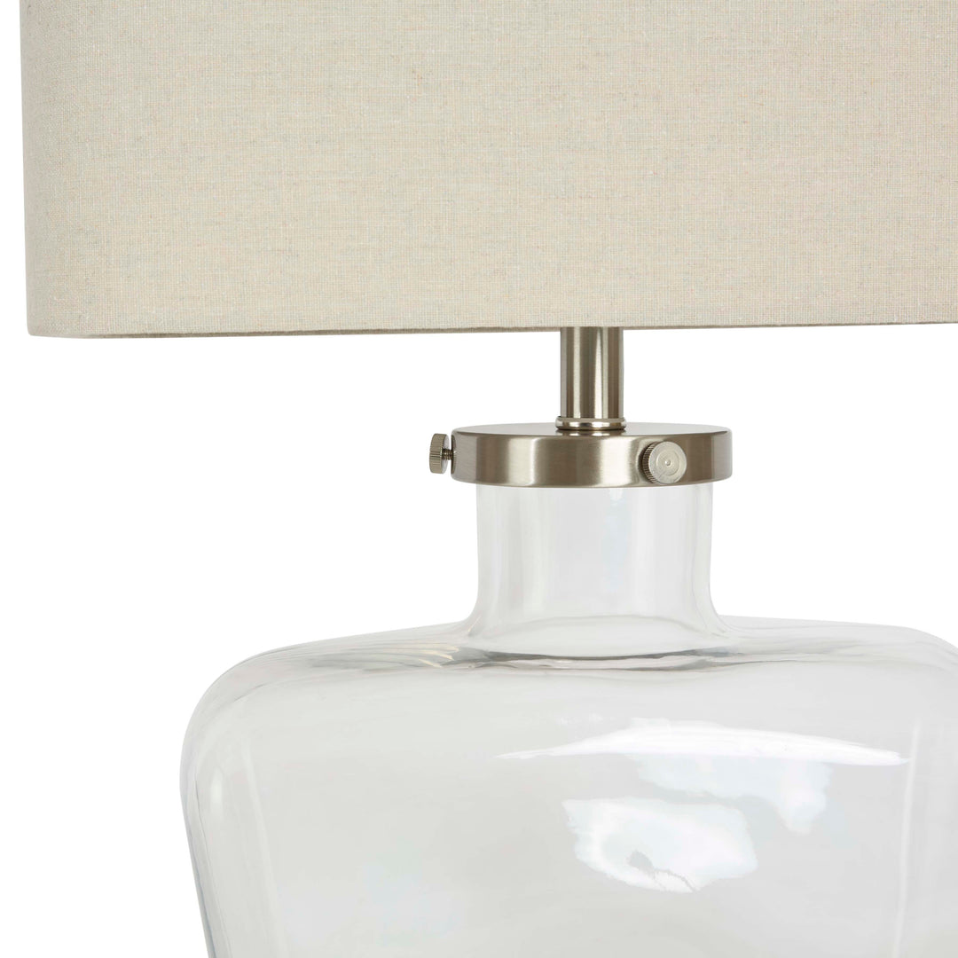 Fillable Bottle Lamp W Linen Shade - Lamp Base & Shade