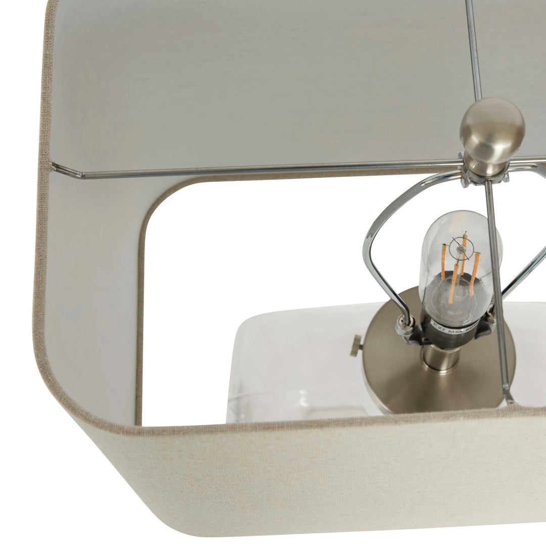 Fillable Bottle Lamp W Linen Shade - Lamp Base & Shade