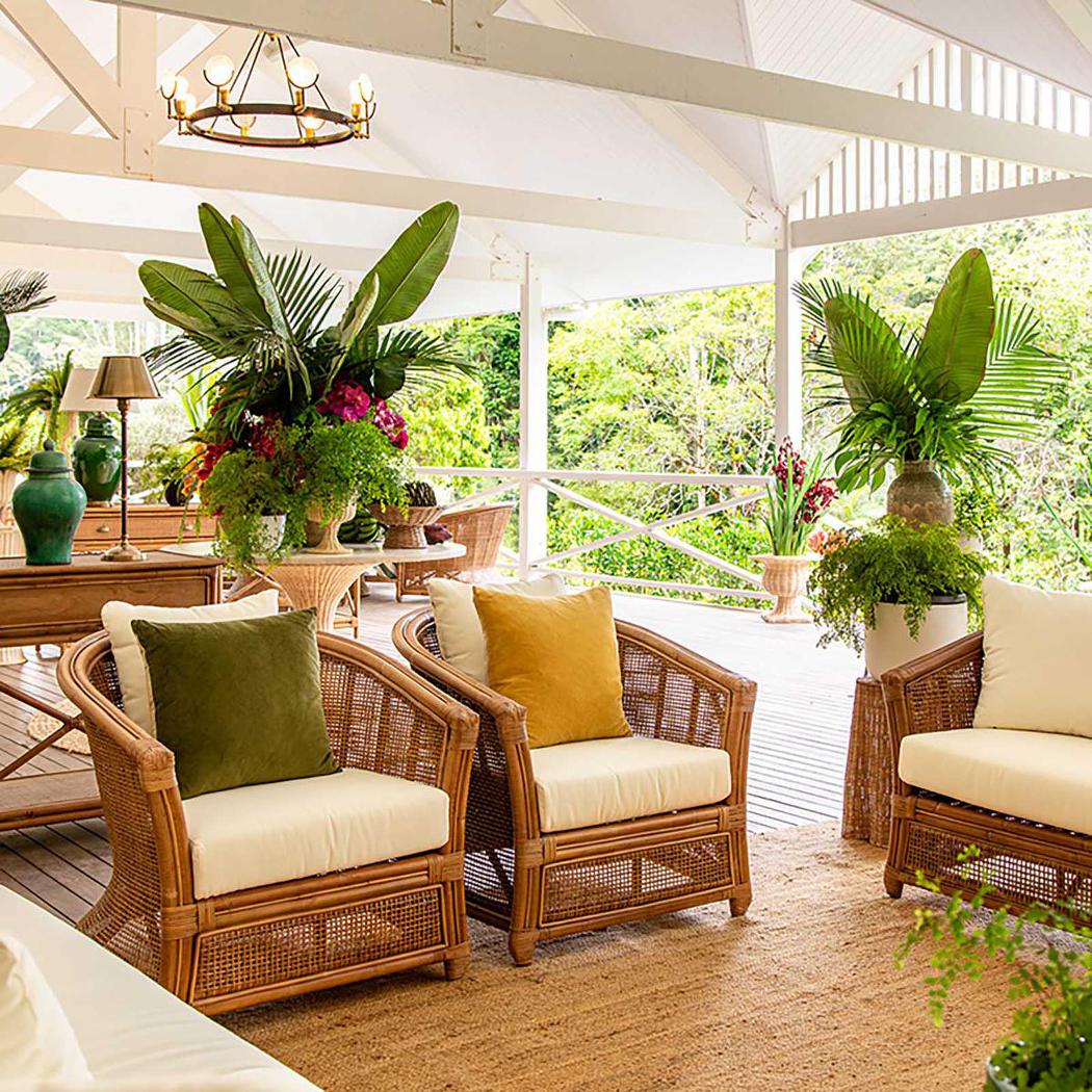 Cayman Armchair Rattan Cream Cushion