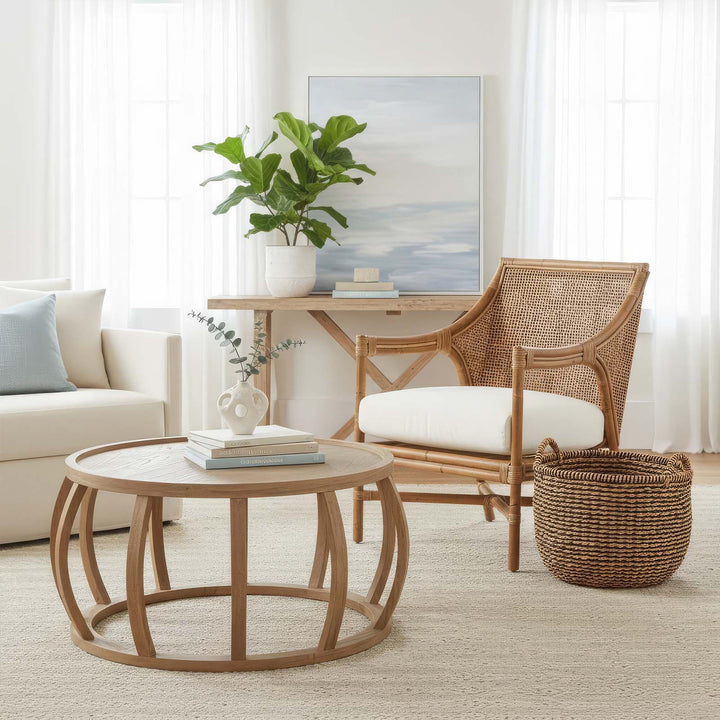 Havana Occasional Chair Rattan Cream Cushion