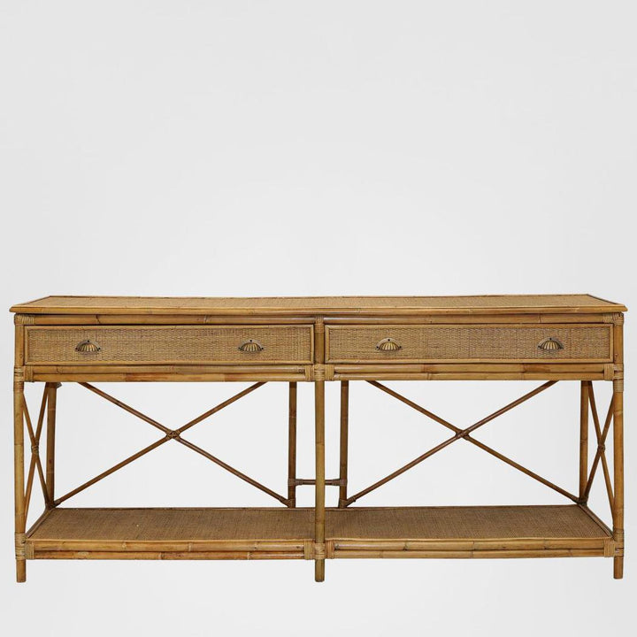 Cayman Large 2 Draw Rattan Console