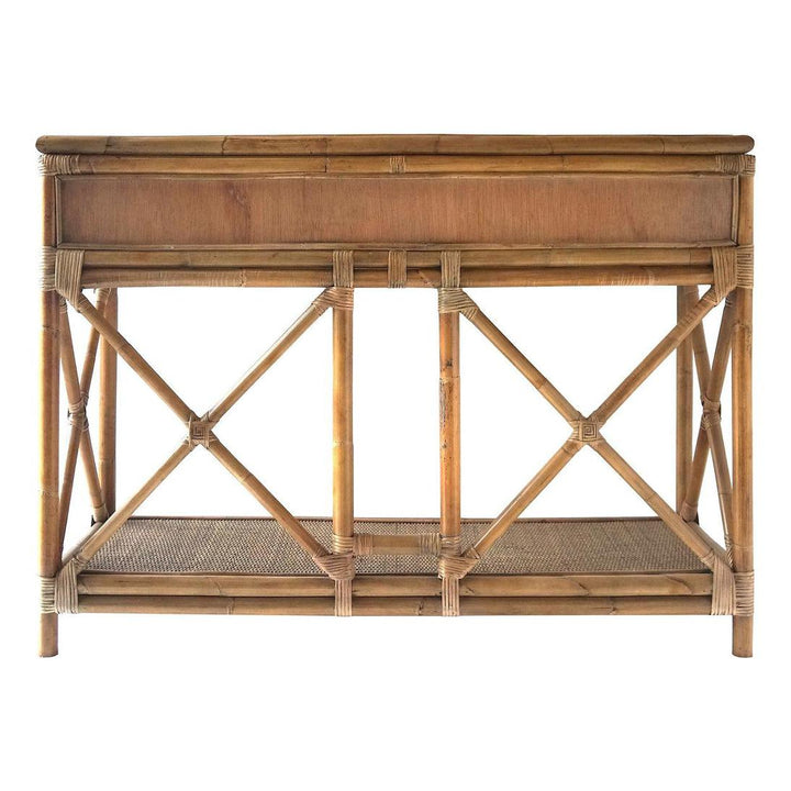 Cayman Rattan 2 Drawer Hamptons Console