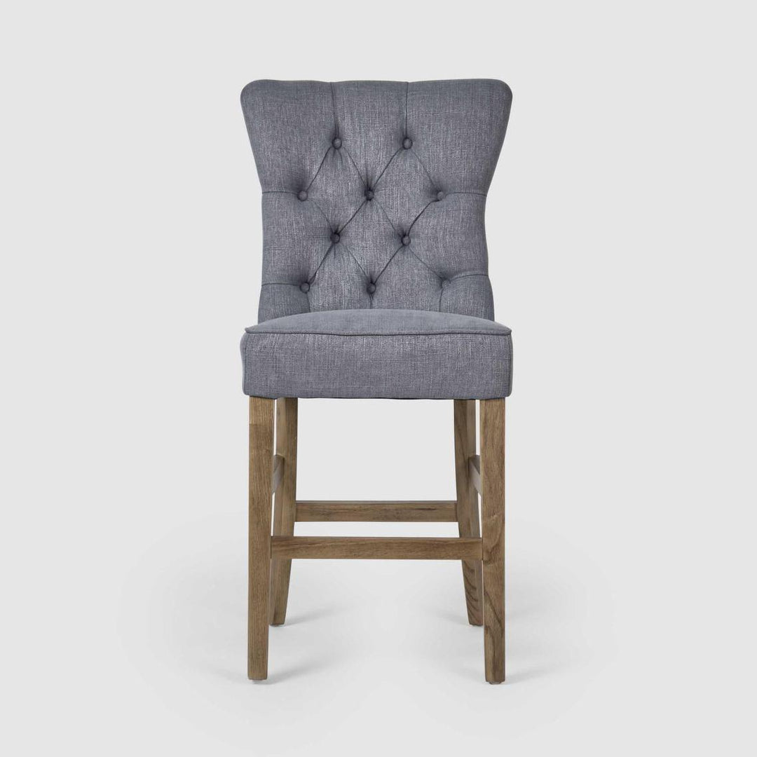 Storm Grey Counter Chair with Buttons
