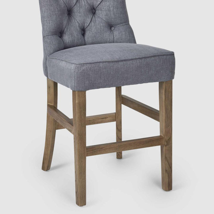 Storm Grey Counter Chair with Buttons