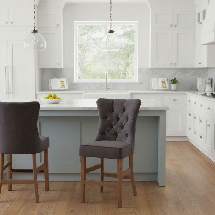 Silver Grey Counter Stool with Buttons