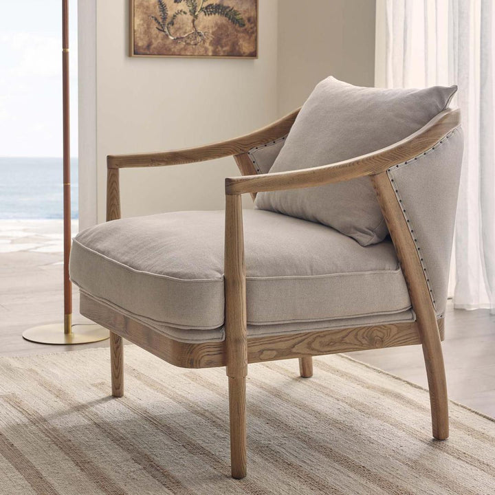 Asteria Oakwood Linen Armchair *