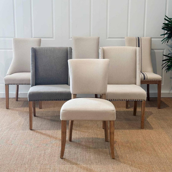 Ithaca Dining Chair Beige W/Studs
