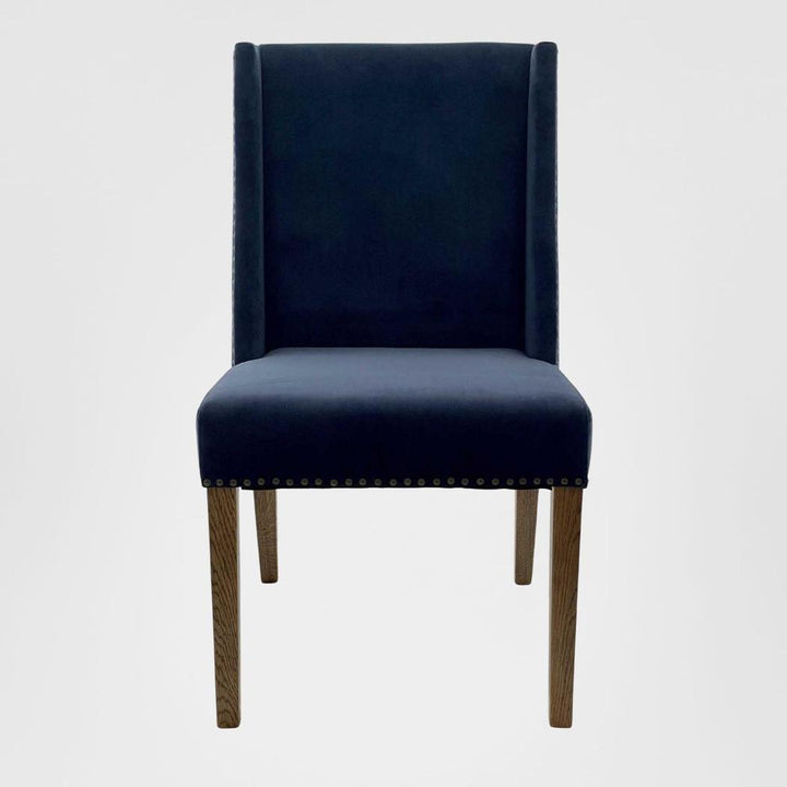 Ithaca Navy Velvet Dining Chair W/Studs