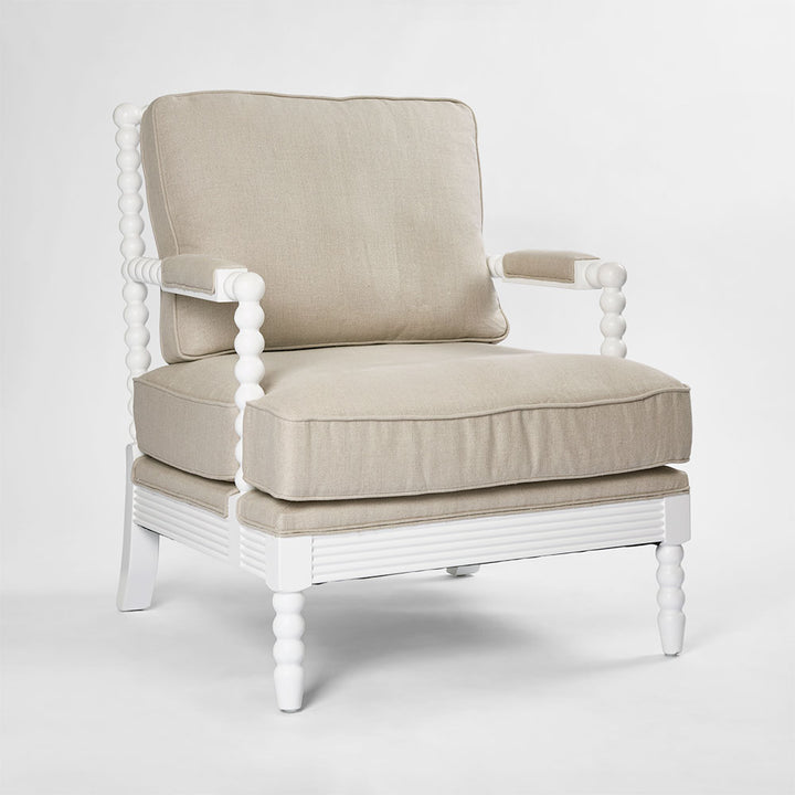 Elizabeth Bobbin Hamptons Armchair White