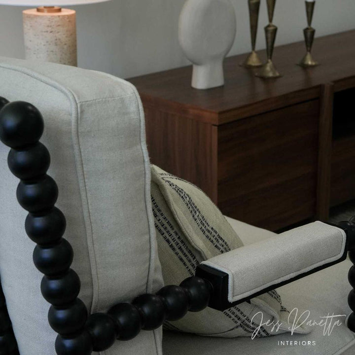 Elizabeth Bobbin Hamptons Armchair Black