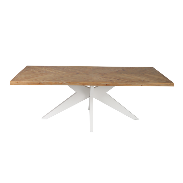 Mudgee 220 cm  Dining Table Timber Top White Leg