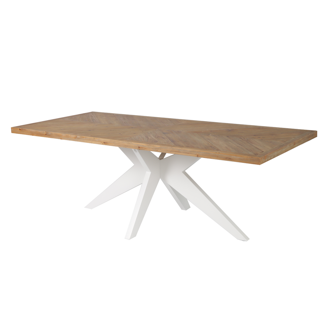 Mudgee 220 cm  Dining Table Timber Top White Leg