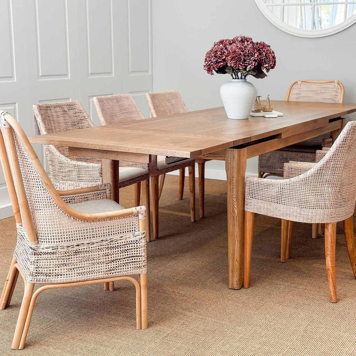 Barossa Extendable Hamptons Dining Table Oakwood 180cm - 280cm