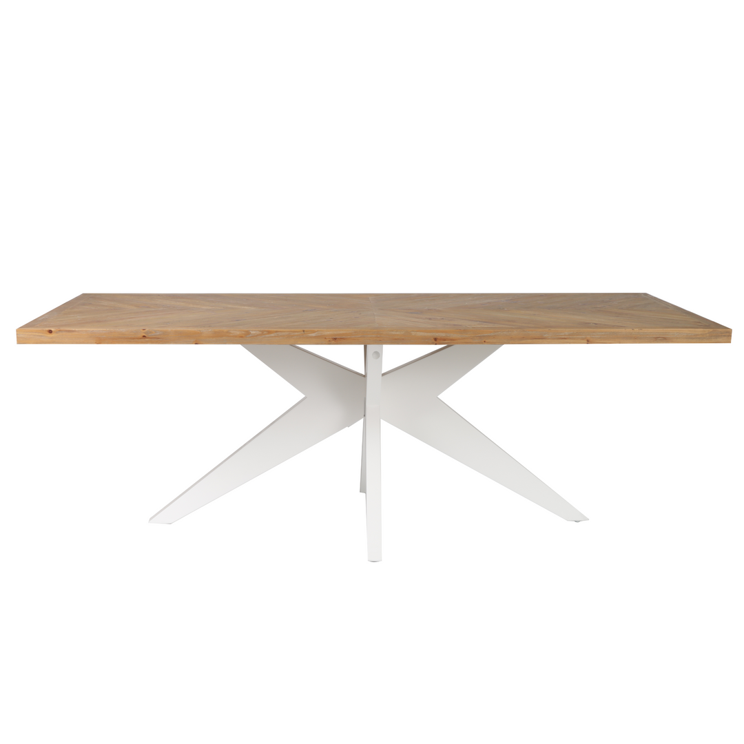 Mudgee 220 cm  Dining Table Timber Top White Leg